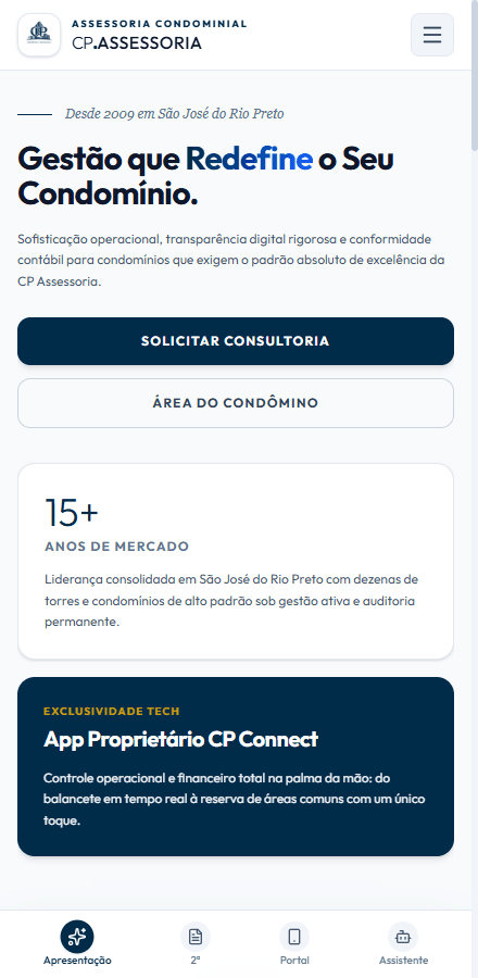 CP Assessoria — Site + portal
