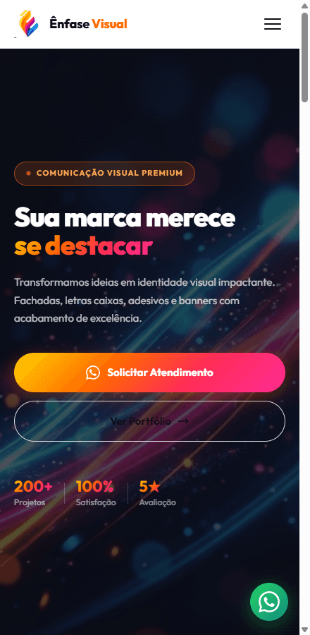 Ênfase Visual — Site institucional