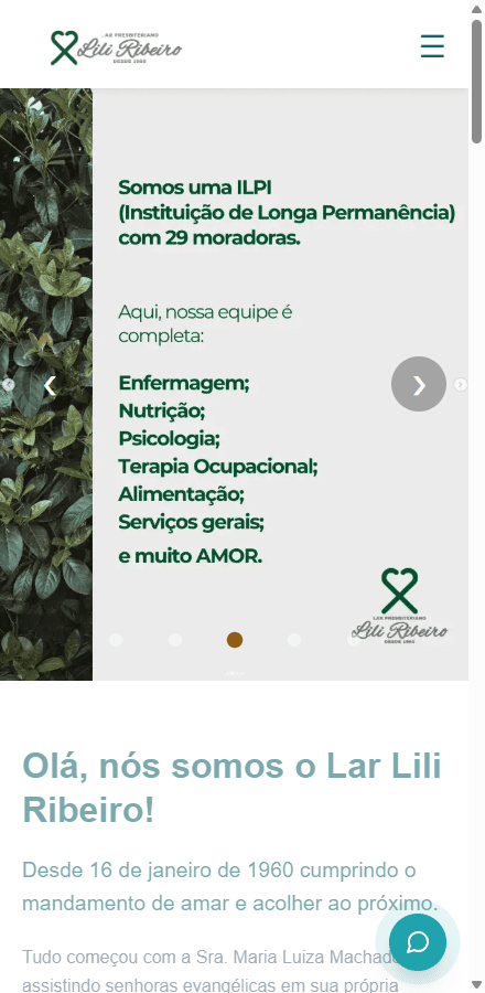 Lar Lili Ribeiro — Site institucional