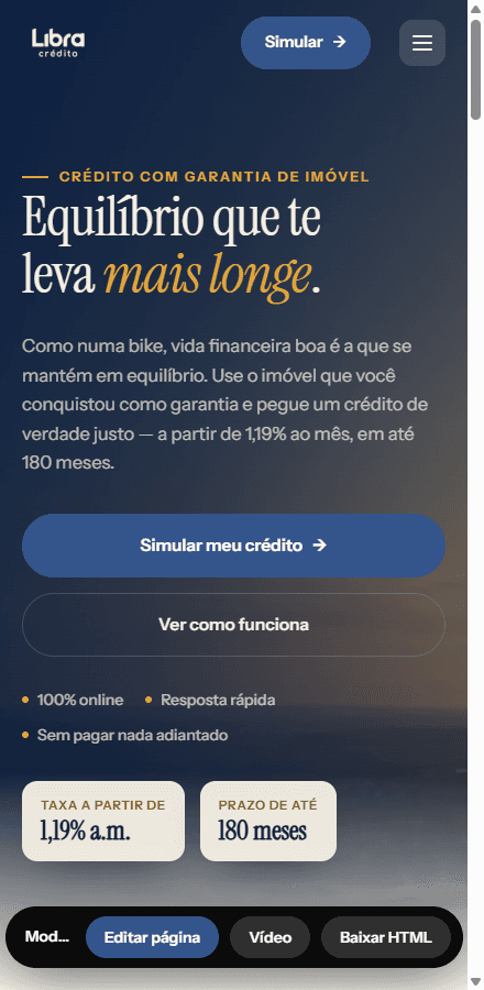 Libra Crédito — Site + agente SDR
