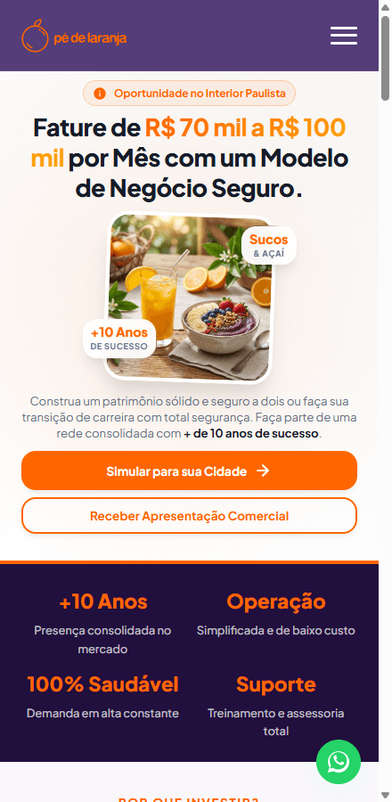Pé de Laranja — Site de franquia