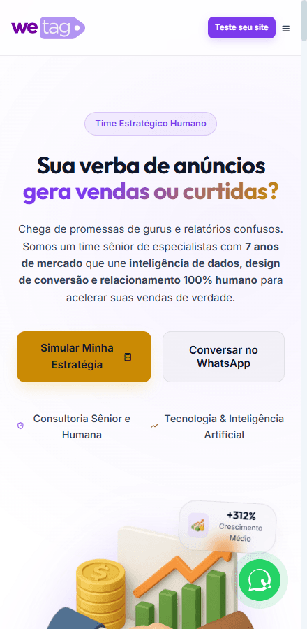 WeTag — Site + tráfego pago
